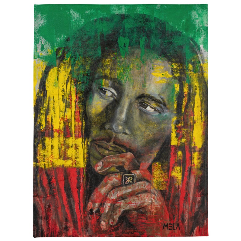 Bob Marley Blanket, Original Art Print, Bob Marley Art, Bob Marley ...