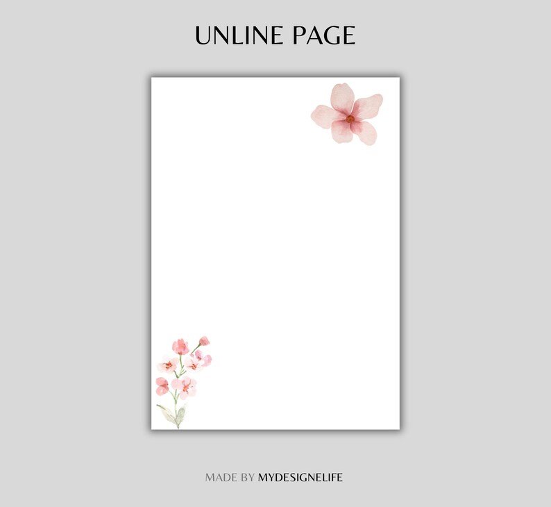 Printable Letterhead Paper, Floral Letterhead Paper, Letter Writing