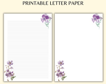 Floral Paper, Printable Stationery, A4-A5, Writing Paper, Writing Sheet, Letter Paper, Letter Writing Paper