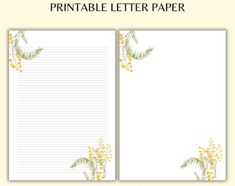 Papier floral, A4-A5, Papier à lettres, Feuille d’écriture, Papier à lettres, Papier à lettres, Papeterie imprimable