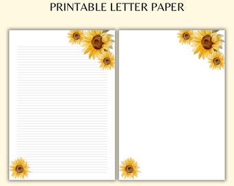 Printable Letter Writing Paper, Floral Paper, A4-A5, Writing Paper, Writing Sheet, Letter Paper, Printable Stationery