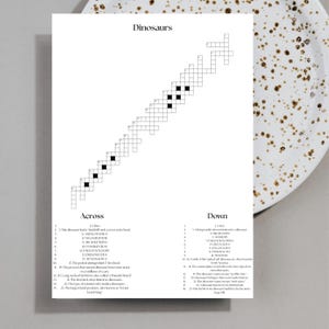 Crossword Puzzle Art Game, Crossword Template Printable, Canva Editable Word Puzzle, Custom Print for Party