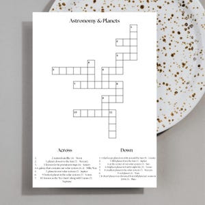 Crossword Puzzle Art Game Printable, Sip and Solve Puzzle Game Printable, Printable Crossword Puzzle, Crossword Puzzles for Party