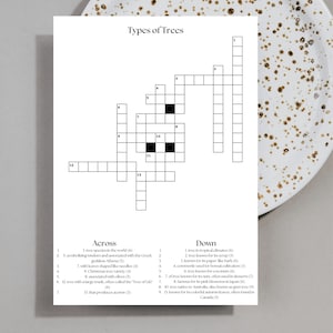 Puzzles for Adults Game Printable, Crossword Puzzle Art Game, Family Crossword for Adults, Name Puzzle for Party