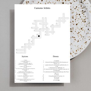 Family Crossword Puzzle Game Printable, Sip and Solve Crossword Printable, Canva Editable Word Puzzle, Custom Games for Party