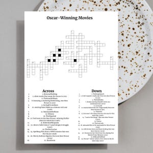 Crossword Puzzles Game Printable, Crossword Template Puzzles for Adults, Printable Crossword Puzzle, Printable Games for Party