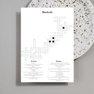 Crossword Lover Gift Game, Crossword Puzzle Art Printable, Small Crossword Puzzle, Canva Editable for Party