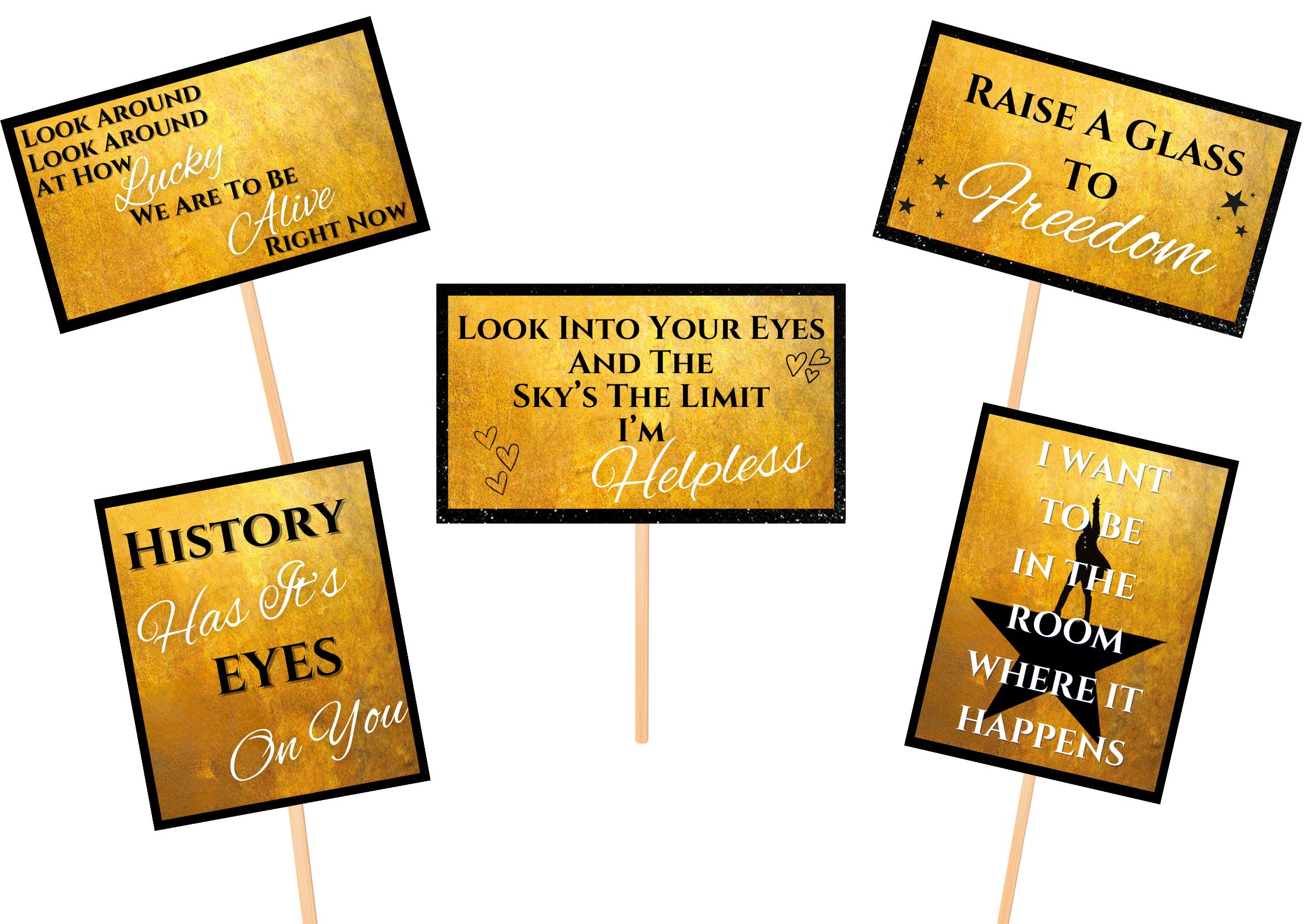 HAMILTON Photo Booth Props Stickers Poster Wall Art / Instant Download ...