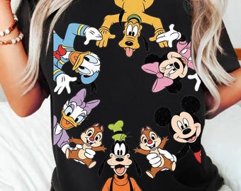 Retro Mickey and Friends Sublimation Design PNG: Family Vacation