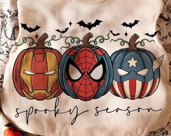 Super Heroes Halloween PNG: Ghost Sublimation, Cartoon Design (Instant Download)