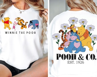 Retro Pooh en vrienden SVG PNG DXF: Magic Kingdom-gezinsuitje (direct downloaden)