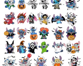 Horror Characters Stitch Png Svg, Horror Friends Svg, Horror Halloween, Halloween Svg, Cartoon Halloween Svg, Halloween Instant Download