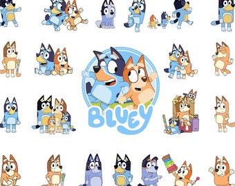 Blueyy SVG Files Set Bundle | Only Blueyy svg and png | Blueyy Family Bundle | Blueyy and Bingoo Svg Cut Files | Blueyy Digital Download