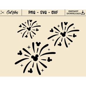 Mickey Head Fireworks Svg Png, fireworks SVG and PNG Download for cricut and silhouette cutting files for cricut silhouette