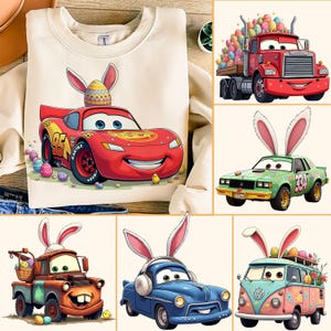 Paquete de imágenes PNG de coches de Pascua, imágenes PNG divertidas de Pascua, imágenes PNG de camisetas infantiles de Pascua, imágenes PNG de Feliz Pascua, imágenes PNG de amigos Peeps, diseño de regalo para niños, descarga digital