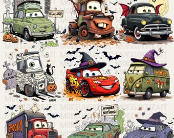 Mega Halloween Cars Png Bundle, Spooky Vibes, Halloween Masquerade, Trick Or Treat Png, Trendy Halloween, Png Files For Cricut Sublimation