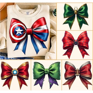 Super Hero Coquette Bows PNG Bundle (Instant Download)