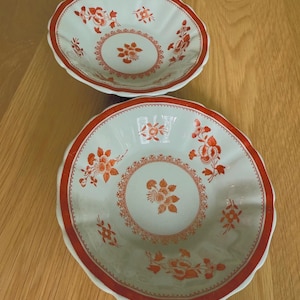 Copeland Spode England Gloucester Red Dessertschale oder Trinket Tablett (2er-Set)