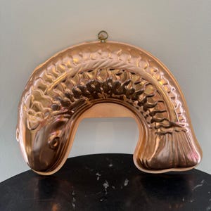 Vintage Copper Tin Fish Jello Cake Mold or Wall Art
