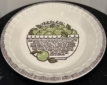 Vintage Royal China Country Harvest-appeltaart receptbord | 1983 Gemaakt in de VS IJzersteen | Boerderij bakvormen | Cottage keuken