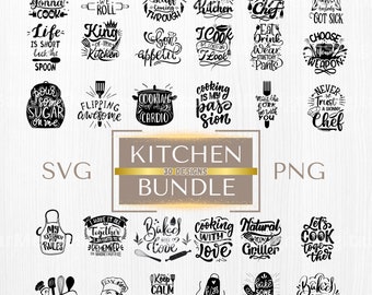 Kitchen Svg Bundle, Kitchen Cut File, Chef svg, Baking Svg, Cooking Svg, Kitchen Quotes Svg,SVG / PNG files Instant Download Vectors