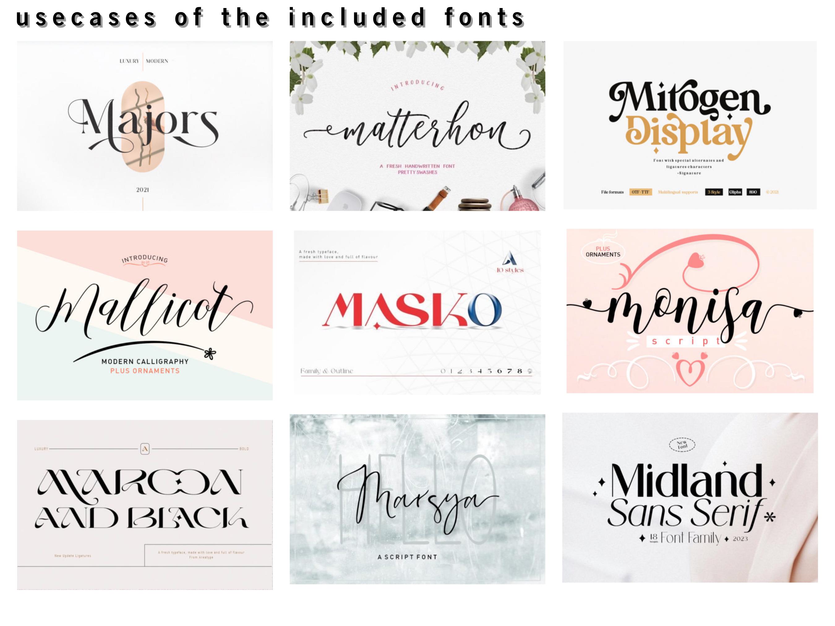 122 Premium Font Bundle for Creators & Designers | Handwritten, Modern ...