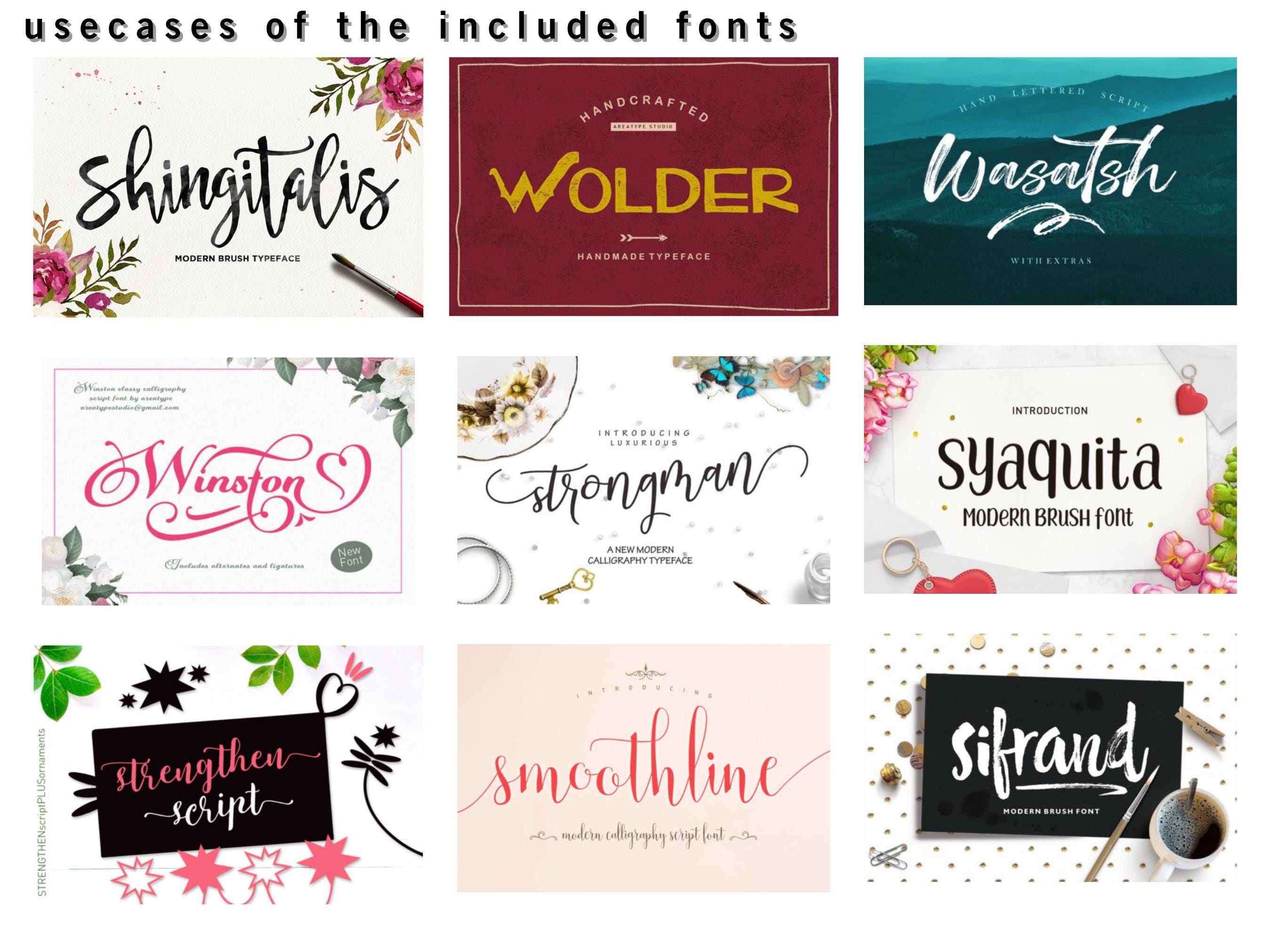 122 Premium Font Bundle for Creators & Designers | Handwritten, Modern ...