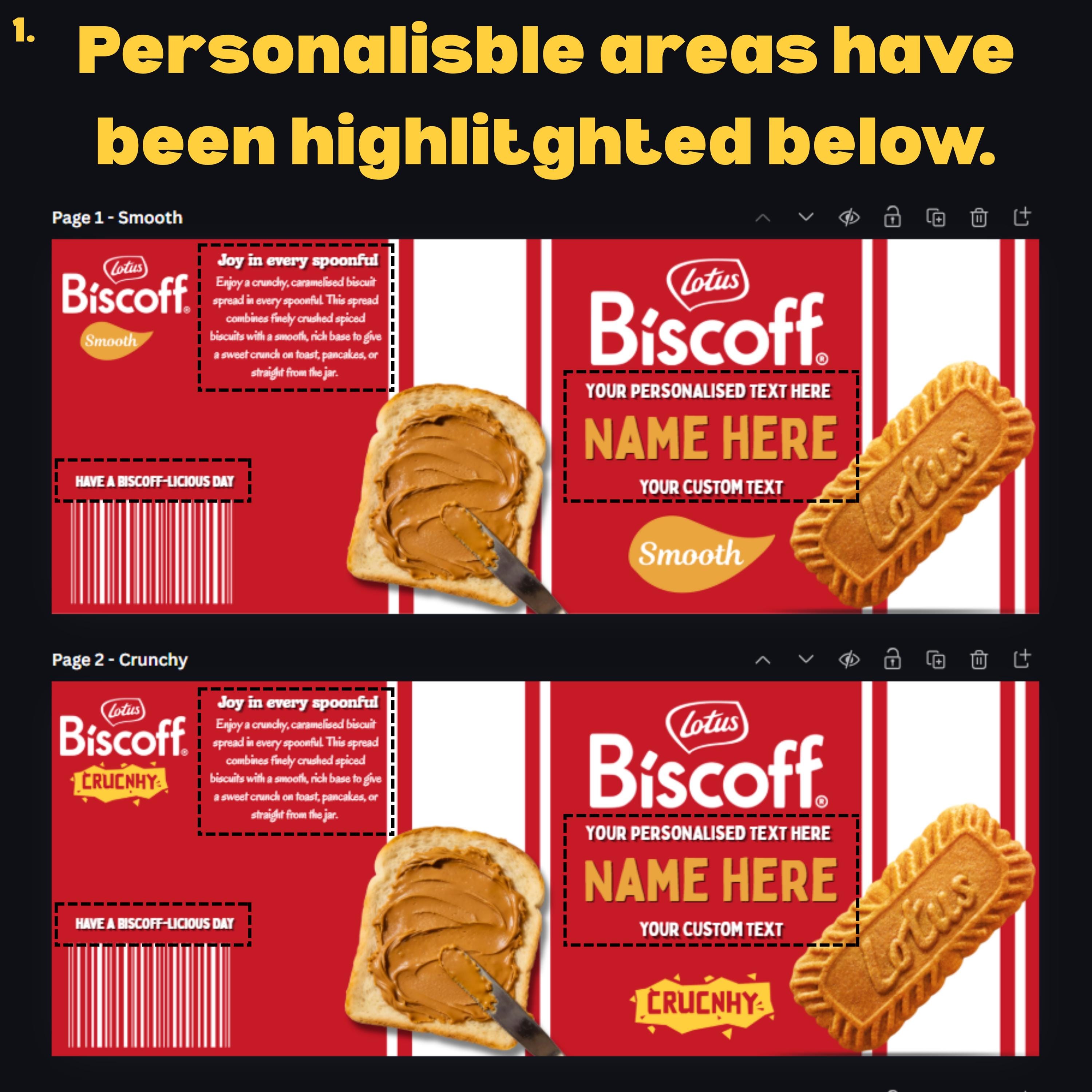 Biscoff Label Canva Template Custom Name Biscuit Spread Birthday Gift ...