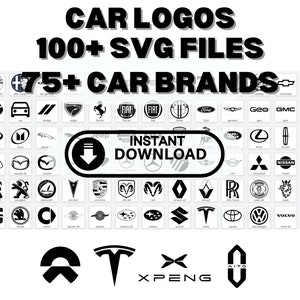 Car Logo Bundle 100+ SVG Files 75+ Car Brands / Makes Instant Download