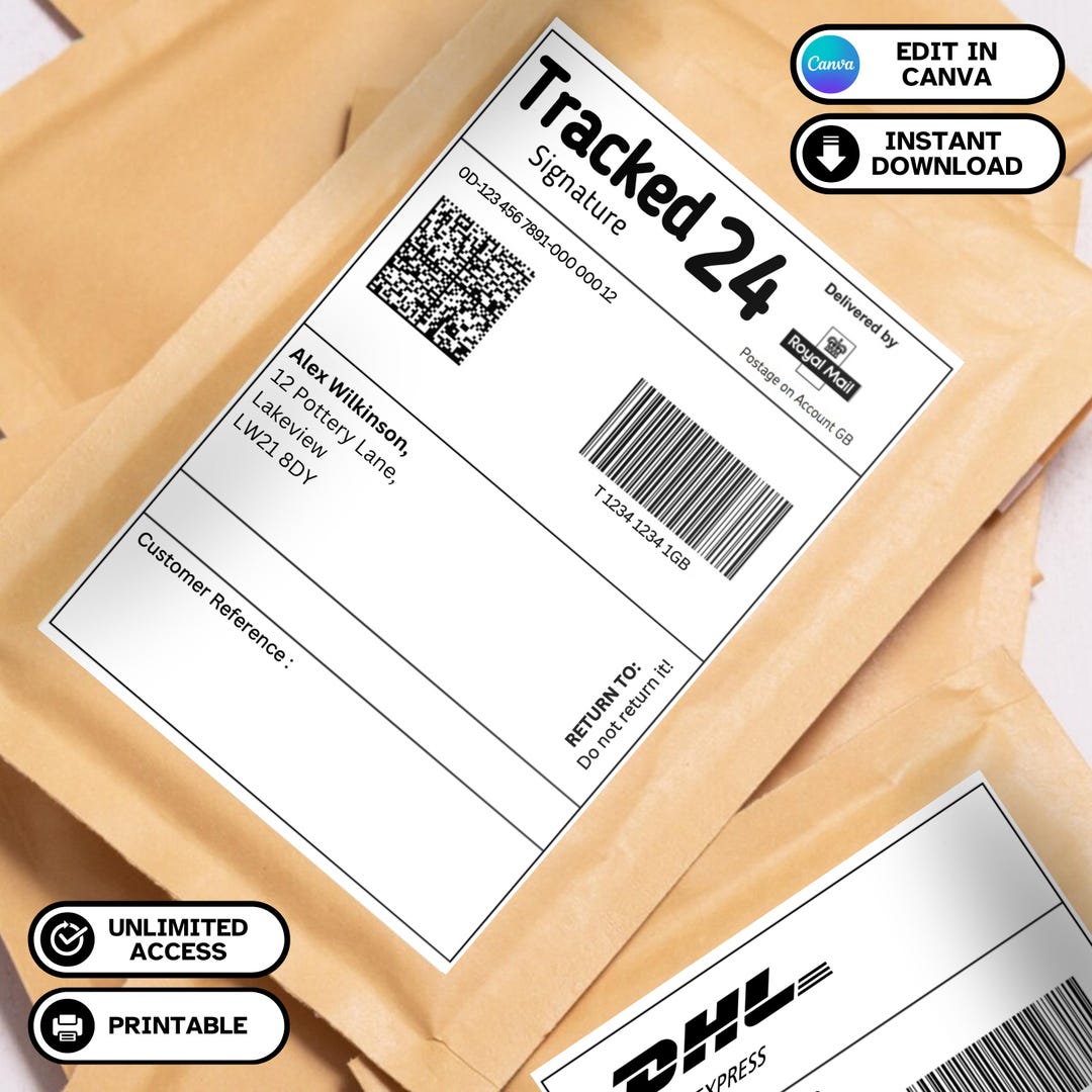Fake Shipping Label Canva Template | Gag Gift Mail Label (instant ...