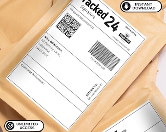 Plantilla de Canva para etiqueta de envío falsa / Etiqueta de regalo de broma (descarga instantánea)