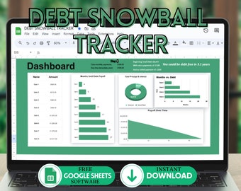 Best Debt Snowball Spreadsheet Template | Google Docs/Sheets | Payoff Tracker/Calculator Avalanche Debt Journal, Personal Finance Tracking