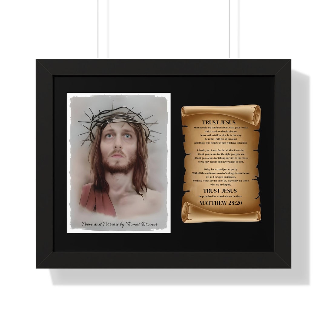 Framed Horizontal Poster of Our Savior Jesus Christ , Poem Written ...