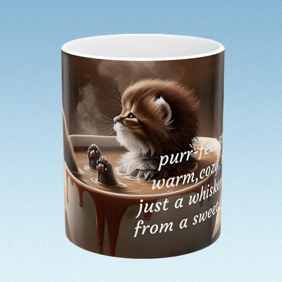 Cute animal coffee mug, Personalized Coffee Mug For Cat Lover Cat mug, Cat Owner Mug, Walking Fluffy Cats, Custom Mug For Pet Lover.
