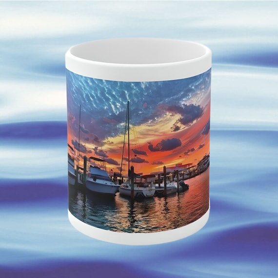Florida Harbor Sunset mug Florida Sunset coffee mug Florida Sunset beach themed mug Florida ceramic coffee cup Coastal Florida mug Sunsetmug