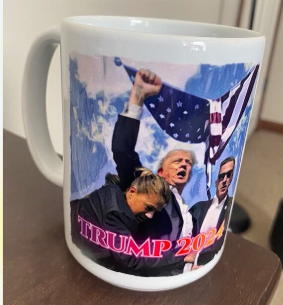 Vote for Freedom 2024 assassination attempt coffee mug / American Freedom 2024 mug / 11 and 15 oz ceramic mug options / Angel wing flag