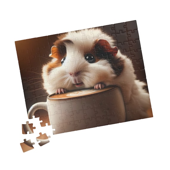 Guinea pig animal puzzle, Cute animal Puzzle, Pet Puzzle, Pet-themed puzzle, Puzzle for kids, Puzzle Enthusiasts, Handmade Mug puzzle.