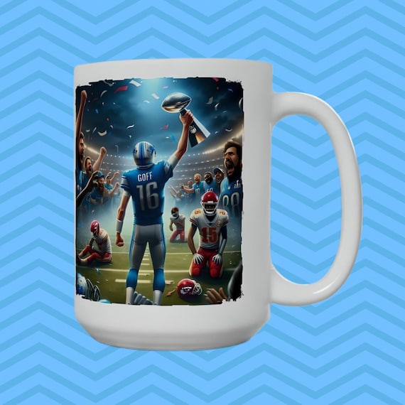 Sporty Mugs for Football Lovers, Personalized Football Mugs, American Football Mug Art, Super Bowl Mug Set, American Football Mug Art.