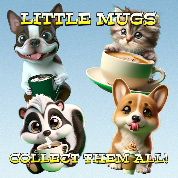 Cute animated Corgi die-cut sticker, Cute Corgi holding coffee sticker,  Corgi enjoying a tasty brew sticker 5”x 5” or 6"x6" size options