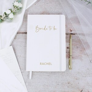 Bride to Be Wedding Planner, Personalised Wedding Role A5 Lined Notebook, Bridesmaids, Maid of Honour, Bridal Party Gift, 96 Lined Pages