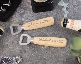 Personalised Gift for Groomsmen, Best Man Thank You Gift, Wedding Role Bottle Opener Father of the Bride Token Gift for Usher Wedding Day