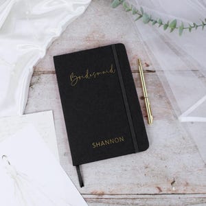 Bride to Be Wedding Planner, Personalised Wedding Role A5 Lined Notebook, Bridesmaids, Maid of Honour, Bridal Party Gift, 96 Lined Pages
