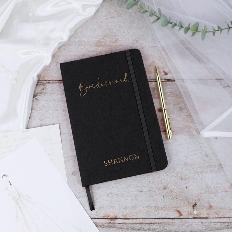 Bride to Be Wedding Planner, Personalised Wedding Role A5 Lined Notebook, Bridesmaids, Maid of Honour, Bridal Party Gift, 96 Lined Pages