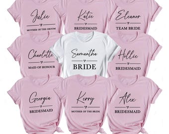 Bachelorette Party Shirts, Bride Gift Team Bride Shirt, Hen Party Wedding Party Tshirt, Personalised Hen Party T Shirts, Bridal Party Shirts