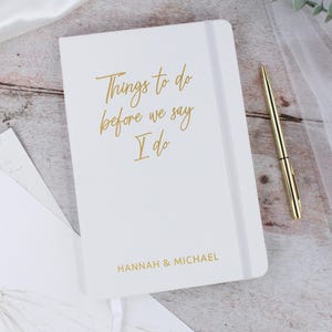 Cuaderno de planificación de bodas personalizado / Cosas que hacer antes de dar el "sí, quiero" / Libro de lista de tareas para bodas A5 / Planificador de bodas con nombres de parejas