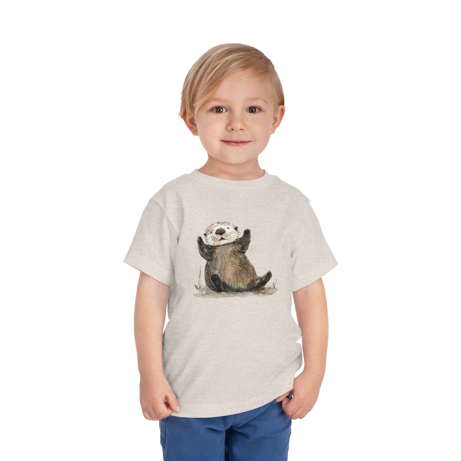 T-Shirt Mr. Shirt Otter Familie Motiv - 100% Coton, Taille XS à 4XL | Neuf Avec Étiquettes, Fabriqué Allemagne
