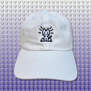 Cappello Neko Dad: twill di cotone ricamato con gatto pixelato