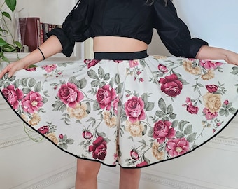 Vintage roses circle skirt