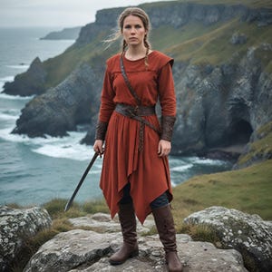 Viking Shieldmaiden Battle Dress | Handmade Norse Warrior Tunic | LARP Viking Cosplay Attire | Medieval Nordic Warrior Gown