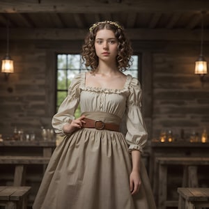 Medieval Exquisite Tavern Dress | Renaissance Maiden Festival Outfit | Vintage Peasant Cosplay Costume | Bohemian Rustic Fashionable Dress